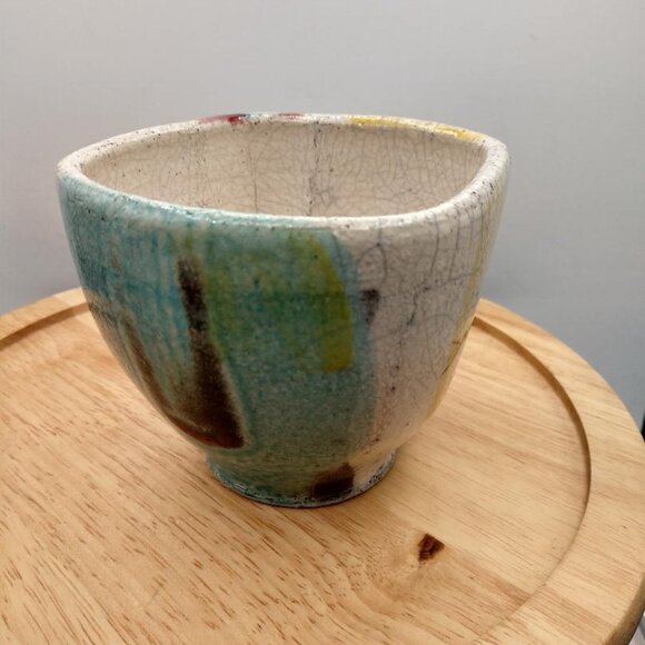 Segal Signed Pottery Bowl/Cup green/brown MCM look - Picture 12 of 15